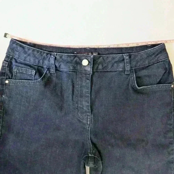 Karen Miller Skinny Denim Jeans, Size 10, Dark Wash Stretch - Picture 3 of 7